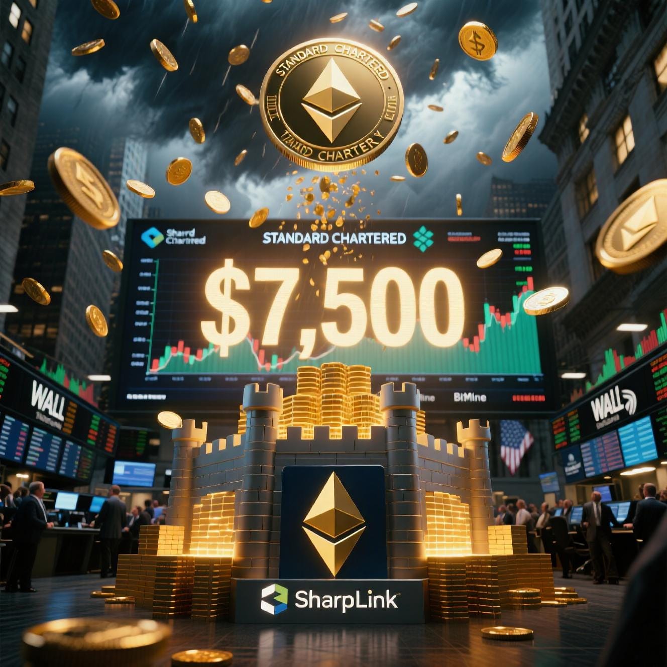 Standard Chartered Predicts Ethereum to Hit $7,500 by Year-End on Institutional Surge
