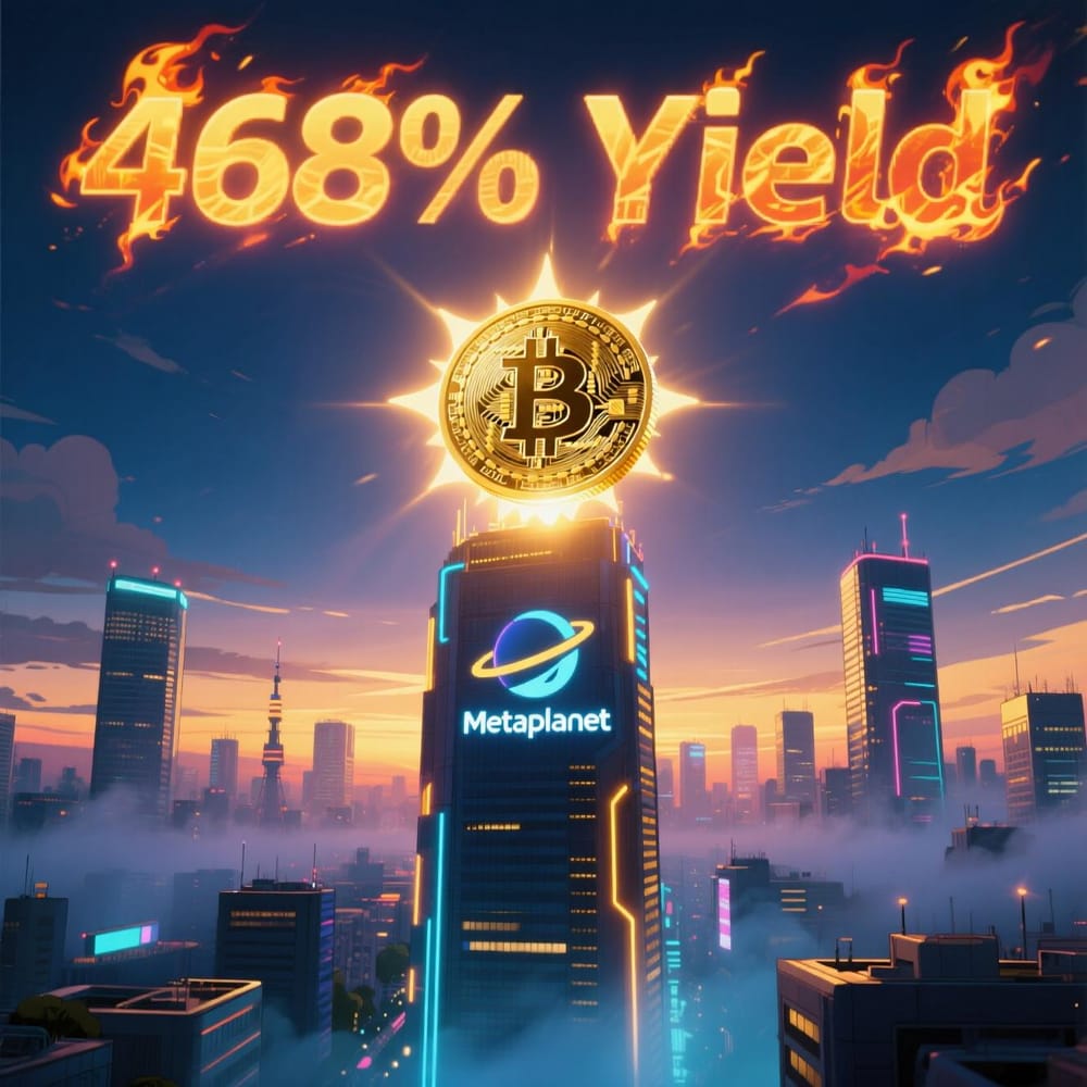 Metaplanet’s Bitcoin Bet Pays Off With 468% Yield — Now the 4th-Largest Corporate BTC Holder post image