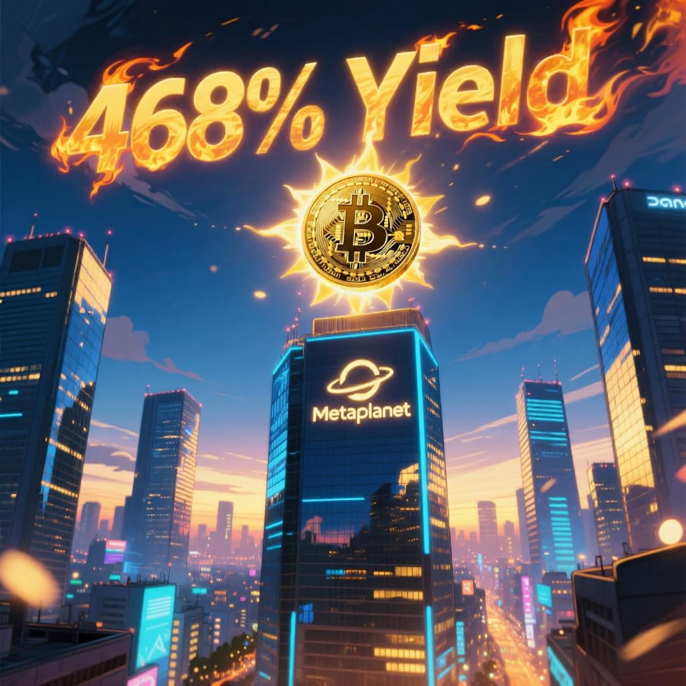 Metaplanet’s Bitcoin Gamble Pays Off With 468% Return — Now a Top 4 Corporate BTC Holder post image