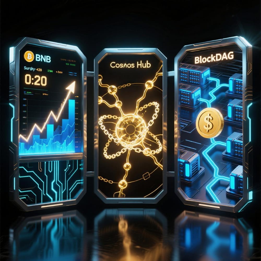 BNB Climbs Toward $900, Cosmos Rides dYdX Wave, and BlockDAG Unveils 6-Week Countdown to $20 Target post image