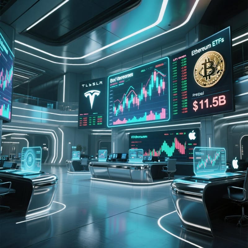 Spot Bitcoin & Ethereum ETFs Hit $11.5B Trading Milestone – A New Era for Crypto Finance post image