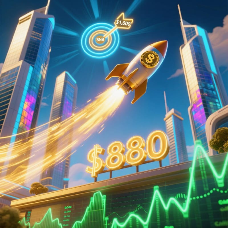 BNB Hits $880 All-Time High — On-Chain Strength Fuels $1,000 Target post image