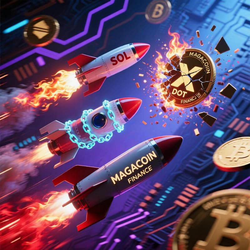 Top 3 Altcoins That Could Overtake XRP by 2026 — Solana, Polkadot & MAGACOIN FINANCE Rise as Challengers post image