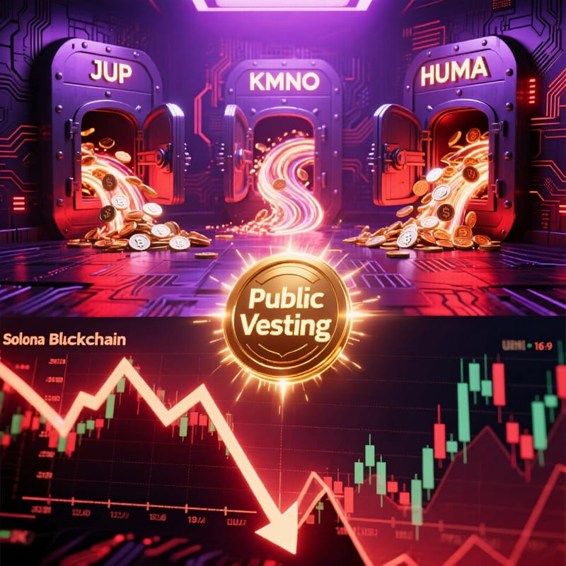 Large Token Unlocks Hit Solana DeFi: JUP, KMNO, HUMA to Release Millions — Volatility Ahead? post image