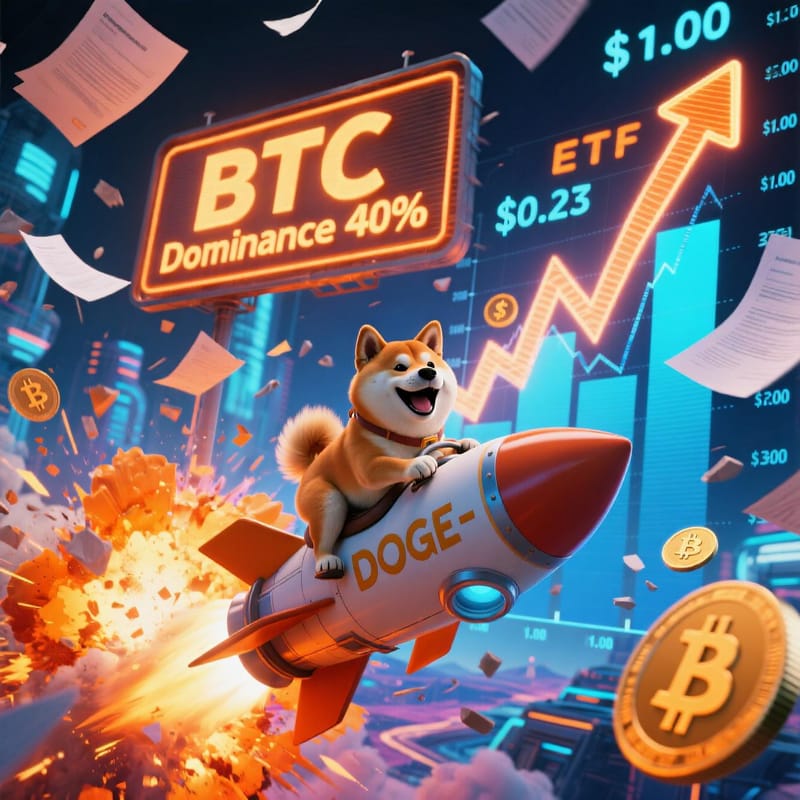 Dogecoin ETF Buzz + Bitcoin Dominance Drop Could Spark a 5x DOGE Surge post image