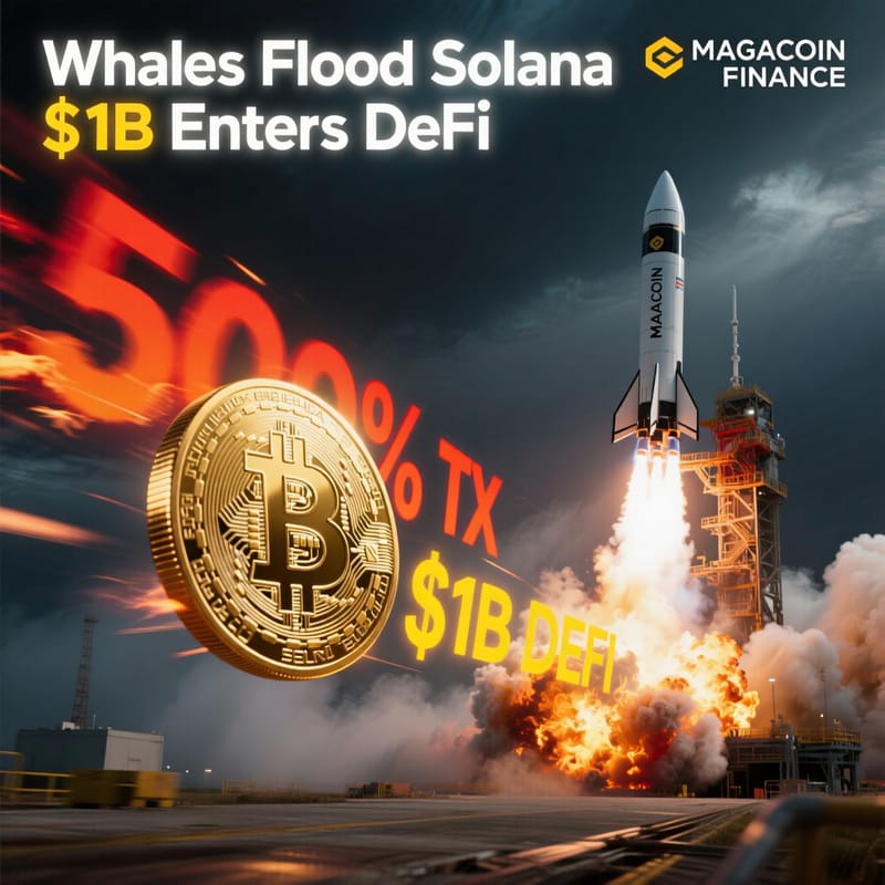 Whale Moves: Solana Transactions Jump 500% as $1B Enters DeFi Market post image